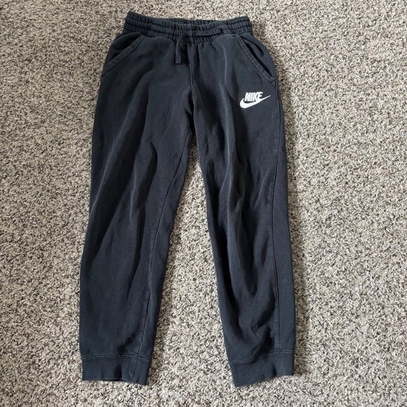 Nike Boys Black Jogger Sweatpants Standard Fit Size L Cotton Blend - Picture 1 of 5